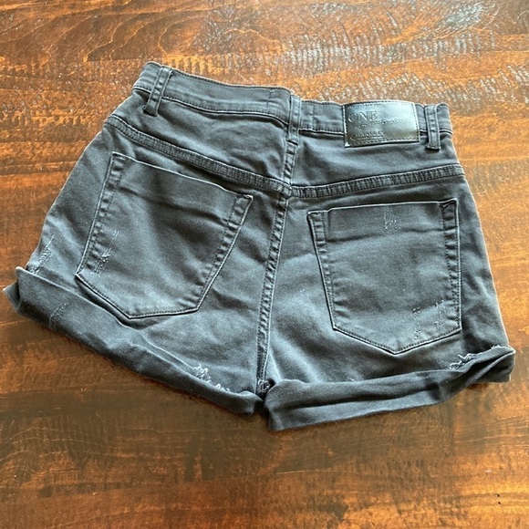 ONE Teaspoon Harlets High Rise Long Rise Fitted Twisted Cuff Hem Black Size 27 - Picture 5 of 12